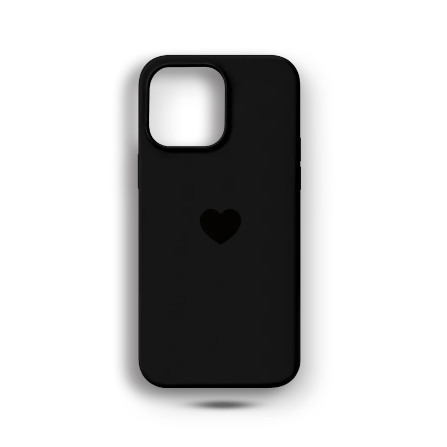 Siyah Kalp Logolu Lansman Kılıf